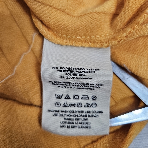 Free People Central Park Ribbed Button Down Top Gold Size Large Women's T25 - Picture 6 of 8